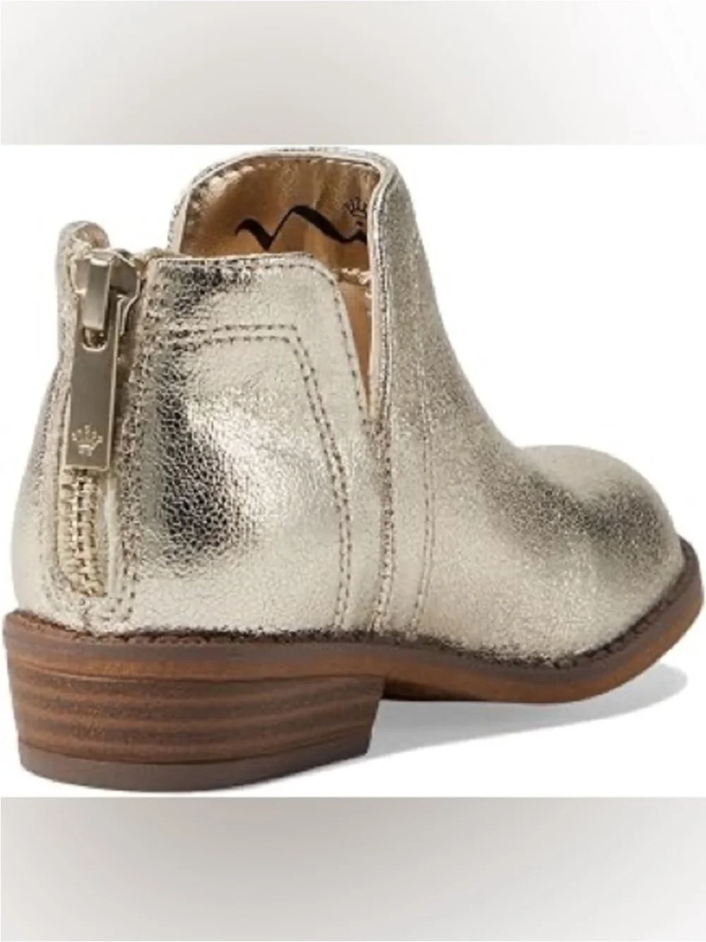 Nina Metallic Gold Ankle Booties with Back Zip